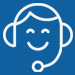 an icon of a customer service person with a headset on